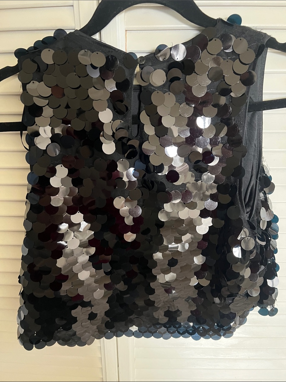 Rachel Zoe Black Sequin Camisole Top Size XS - Picture 3 of 6